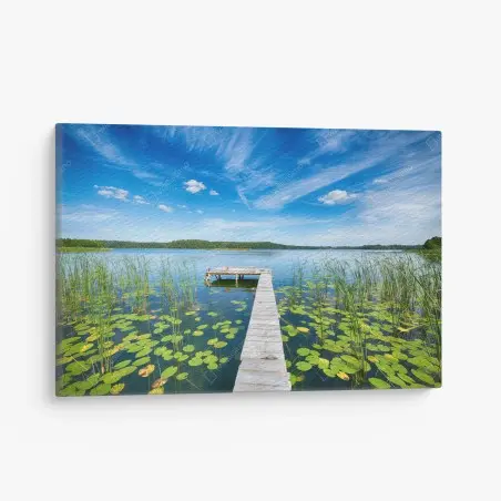 Cuadro en lienzo pasarela tranquila sobre el lago de Masuria – Pixers®