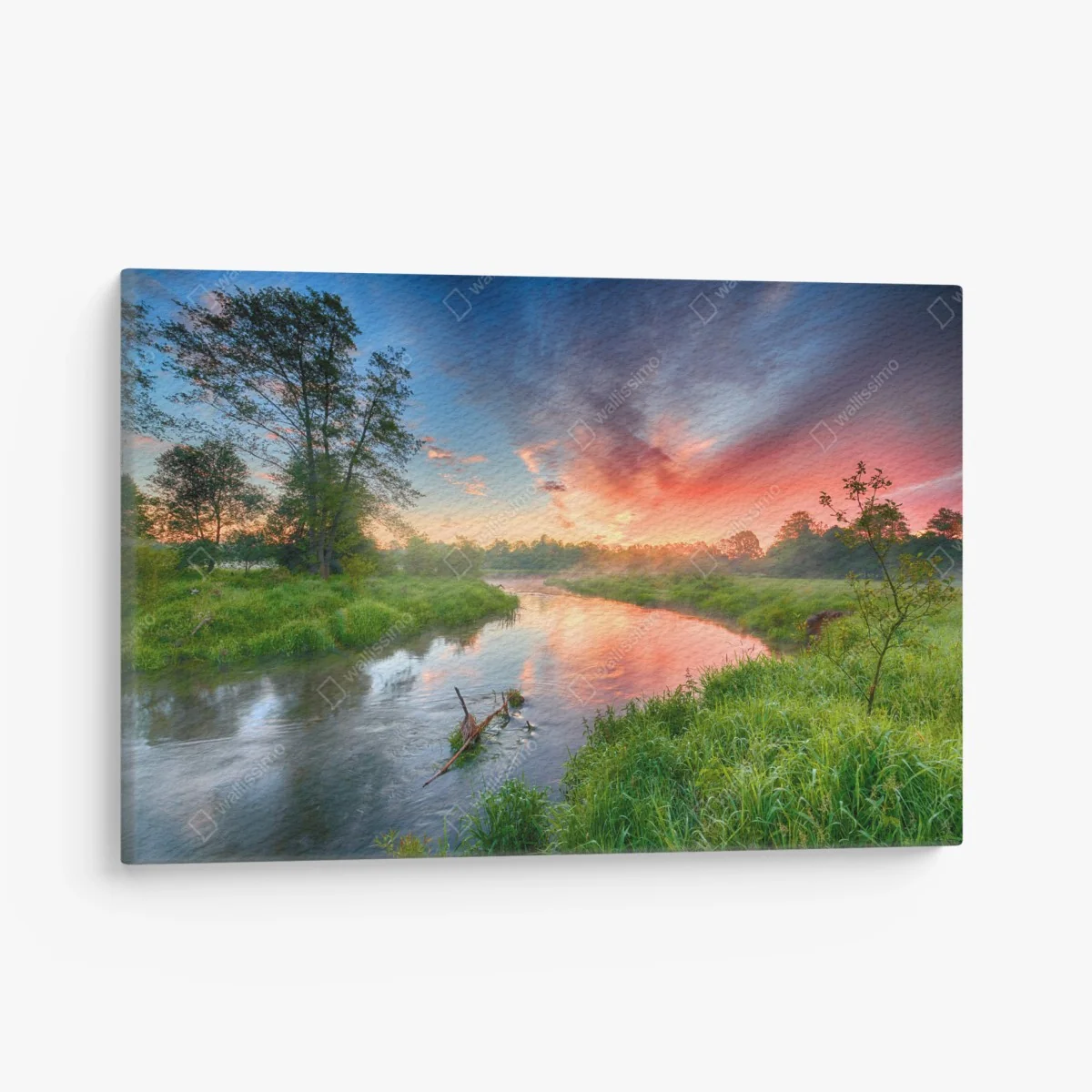 Cuadro en lienzo amanecer sereno en la ribera del río – Pixers® Cuadro en lienzo amanecer sereno en la ribera del río – Pixers®