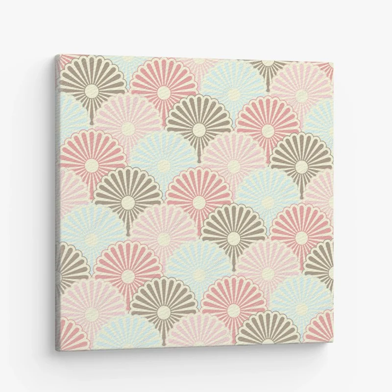 Cuadro en lienzo diseño floral retro en tonos pastel