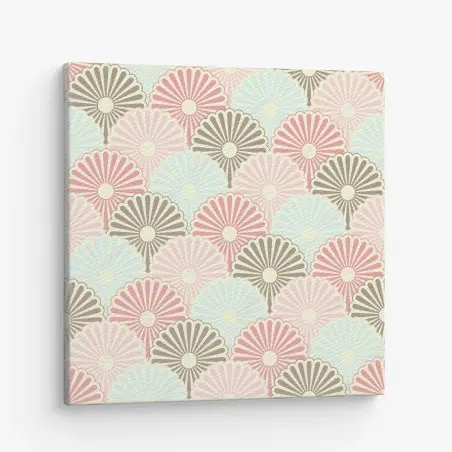 Cuadro en lienzo diseño floral retro en tonos pastel – Pixers®
