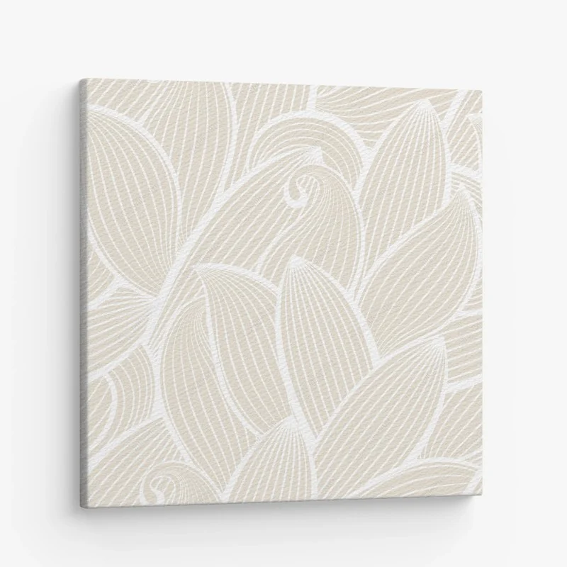 Cuadro en lienzo diseño floral minimalista en tonos beige