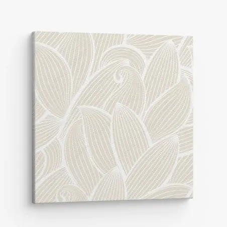 Cuadro en lienzo diseño floral minimalista en tonos beige – Pixers®