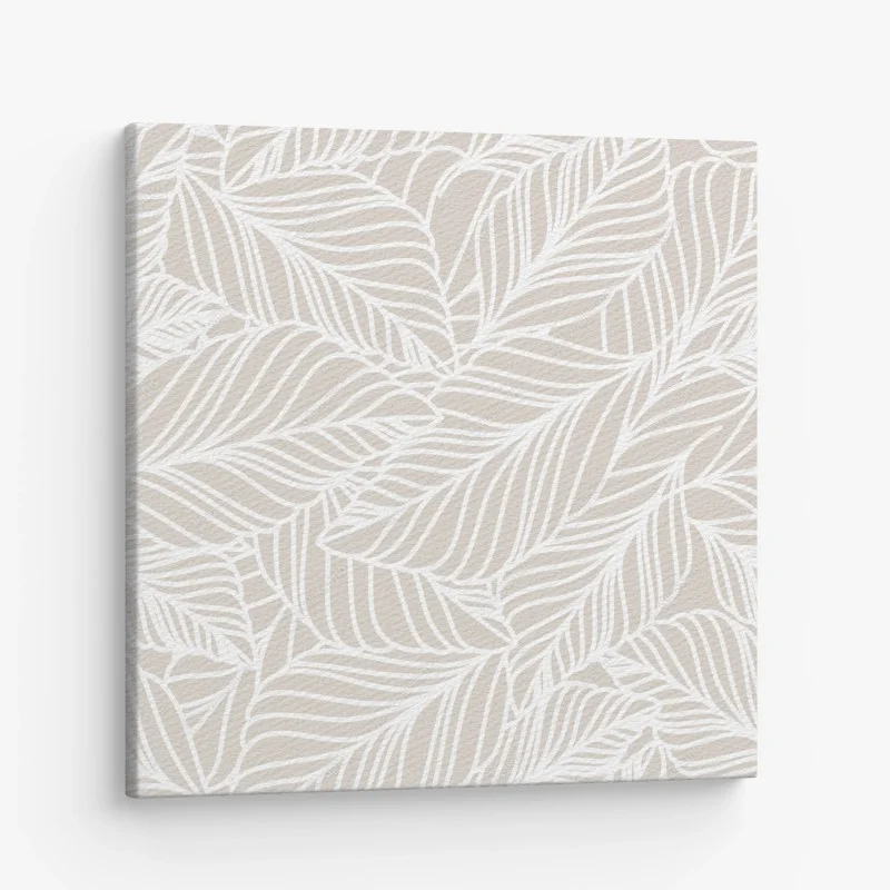 Cuadro en lienzo diseño botánico minimalista en tonos beige
