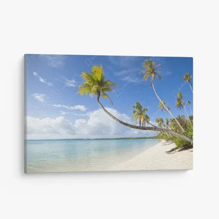 Cuadro en lienzo paraíso de palmeras y mar turquesa – Pixers®