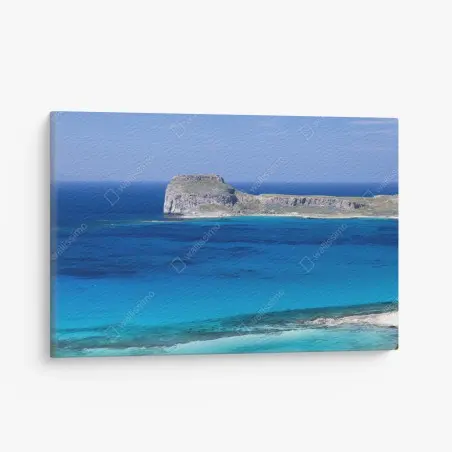 Cuadro en lienzo paisaje costero en tonos turquesa – Pixers®
