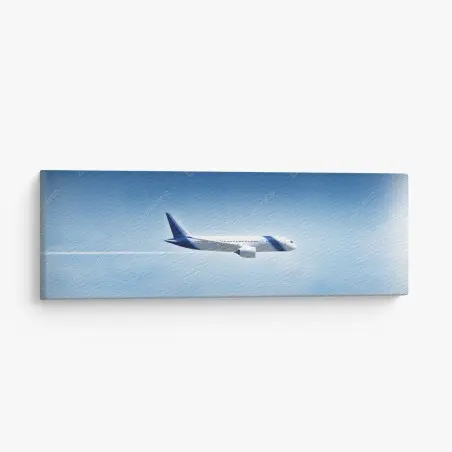 Cuadro en lienzo avión en vuelo sobre cielo azul despejado – Pixers®