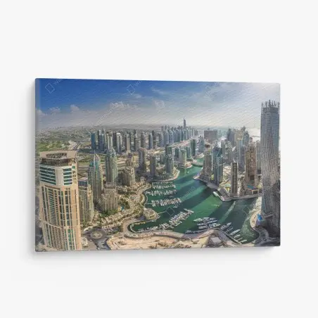 Cuadro en lienzo panorama urbano de Dubai Marina – Pixers®