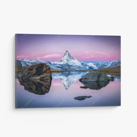 Cuadro en lienzo atardecer en el Matterhorn, reflejo alpino – Pixers®