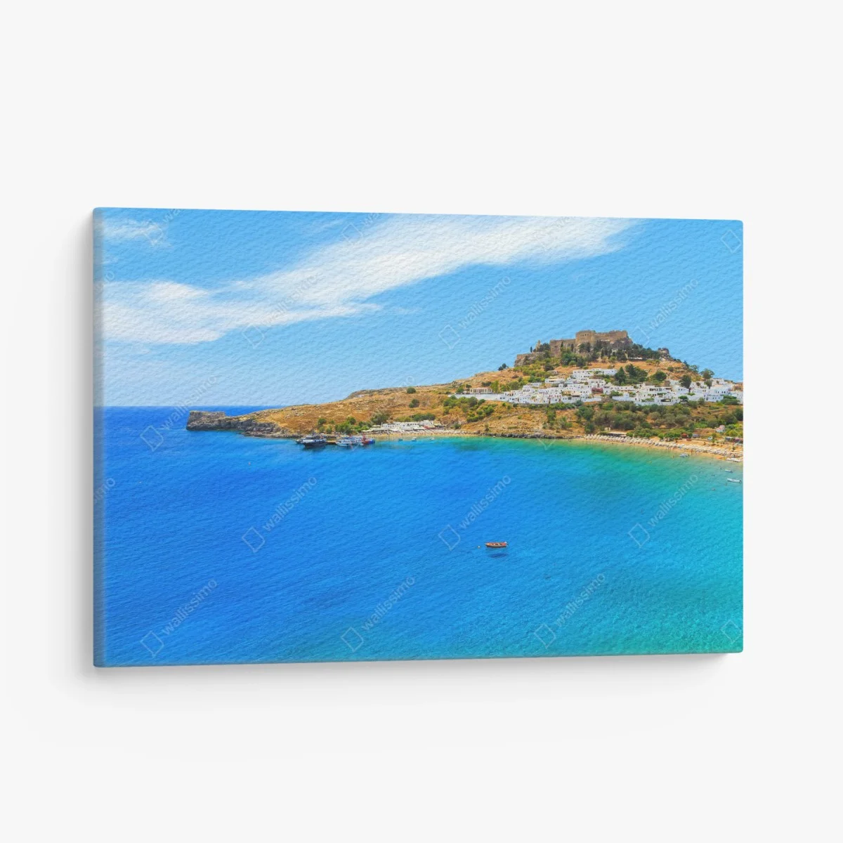 Cuadro en lienzo pueblo blanco junto a bahía azul – Pixers® Cuadro en lienzo pueblo blanco junto a bahía azul – Pixers®