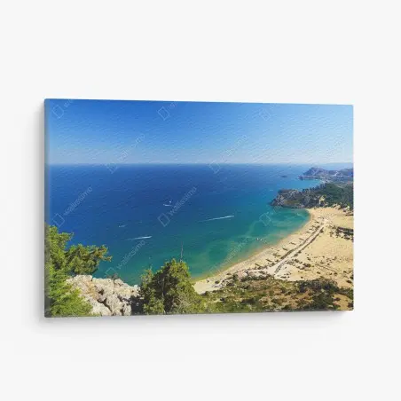 Cuadro en lienzo panorámica costera de aguas turquesa – Pixers®