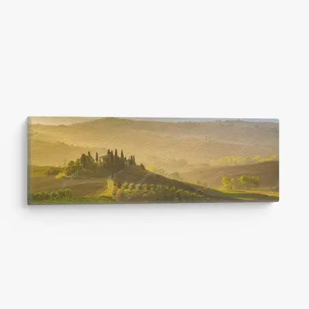 Cuadro en lienzo amanecer dorado en Val d'Orcia, Toscana – Pixers®
