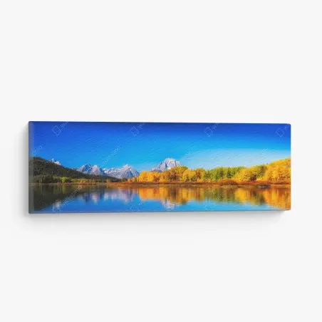 Cuadro en lienzo reflejos otoñales en el lago montañoso – Pixers®