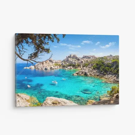 Cuadro en lienzo paisaje costero de aguas turquesas – Pixers®
