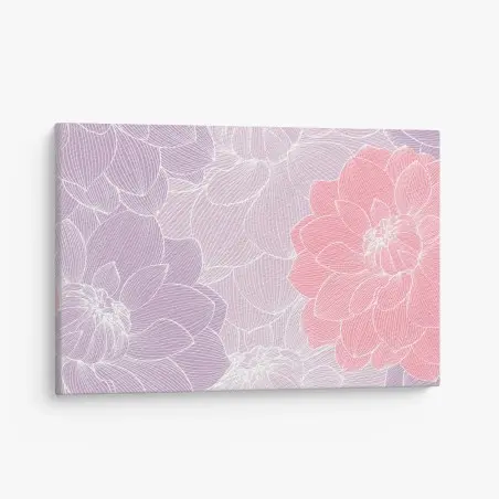 Cuadro en lienzo flores lineales en tonos pastel – Pixers®