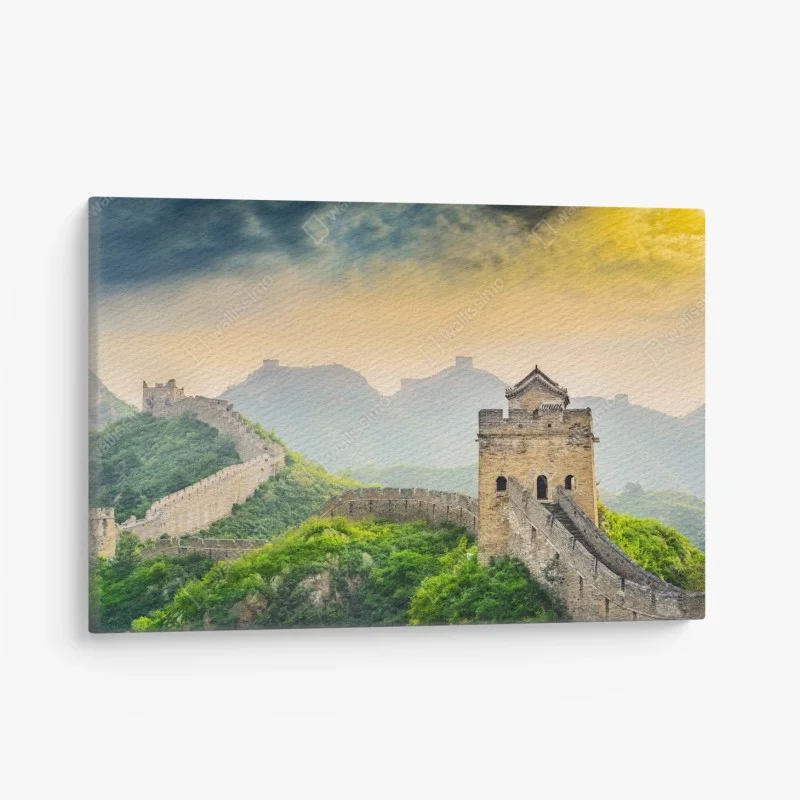 Cuadro en lienzo panorámica de la Gran Muralla China al atardecer