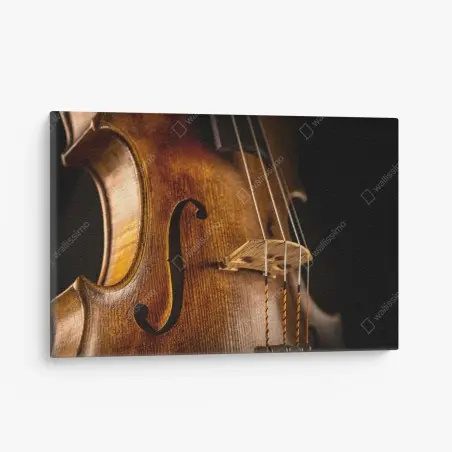 Cuadro en lienzo detalle cálido de violín clásico – Pixers®