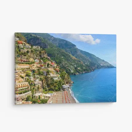 Cuadro en lienzo encantadora vista de Positano en la costa – Pixers®