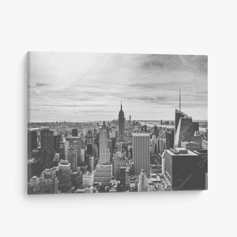 Cuadro en lienzo panorama urbano de Nueva York en blanco y negro