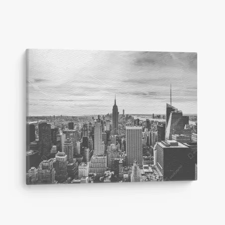 Cuadro en lienzo panorama urbano de Nueva York en blanco y negro – Pixers®