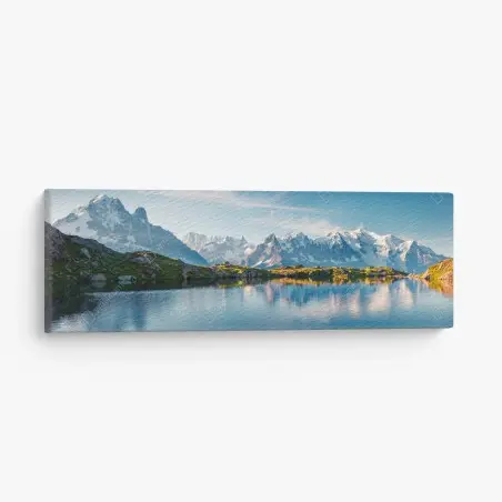Cuadro en lienzo panorámica de Lac Blanc con Mont Blanc – Pixers®