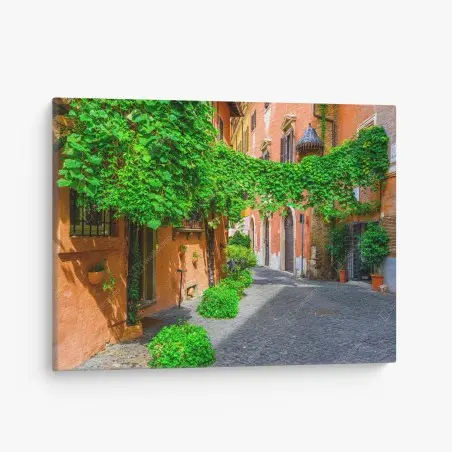 Cuadro en lienzo rincón verde en Trastevere – Pixers®