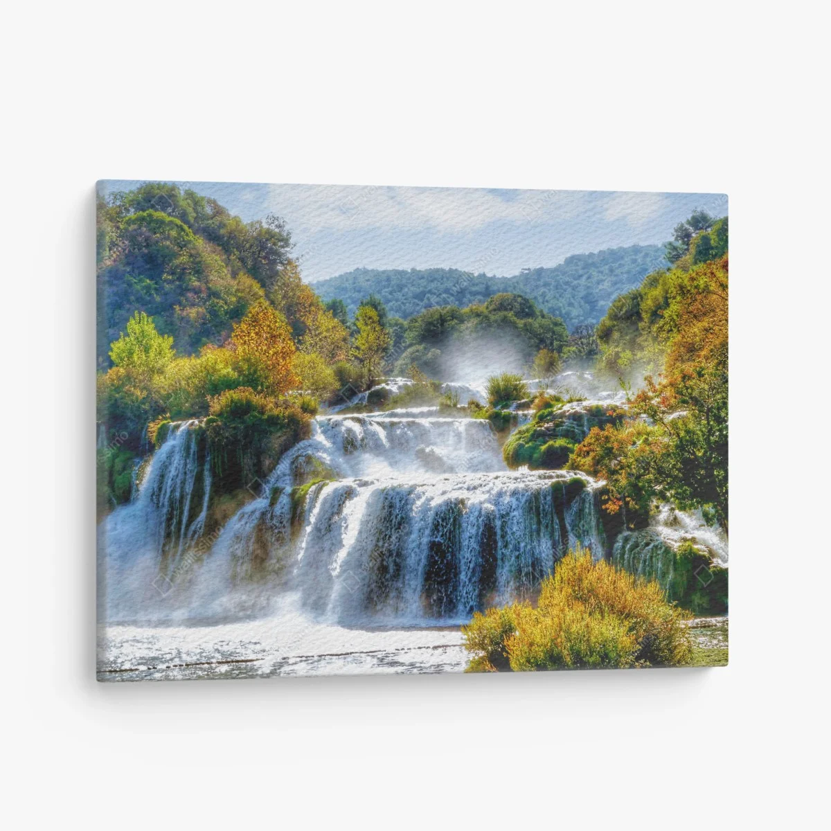 Cuadro en lienzo cascada entre bosques otoñales – Pixers® Cuadro en lienzo cascada entre bosques otoñales – Pixers®