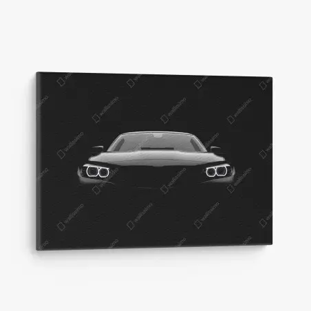 Cuadro en lienzo frontal deportivo minimalista en negro – Pixers®