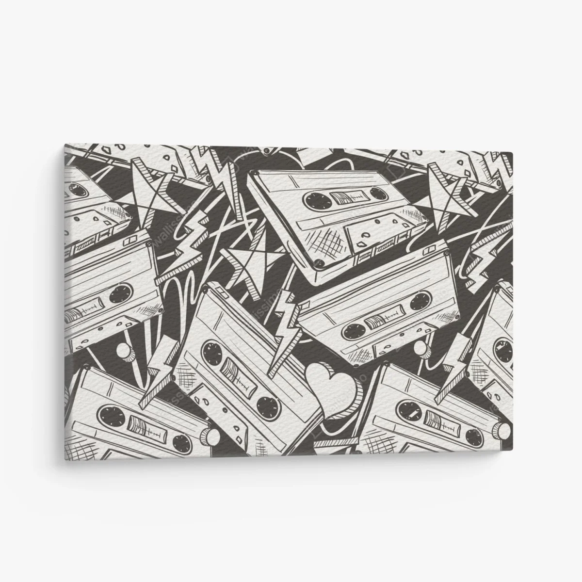 Cuadro en lienzo patrón retro de casetes y corazones – Pixers® Cuadro en lienzo patrón retro de casetes y corazones – Pixers®