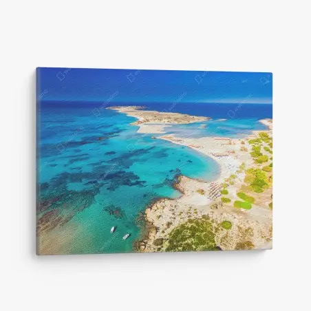 Cuadro en lienzo oasis turquesa en Elafonissi, Creta – Pixers®