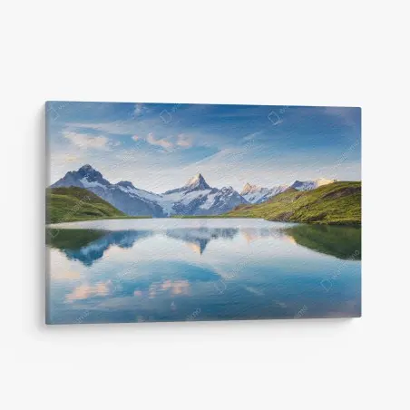 Cuadro en lienzo amanecer sereno en Bachalpsee, Alpes Suizos – Pixers®