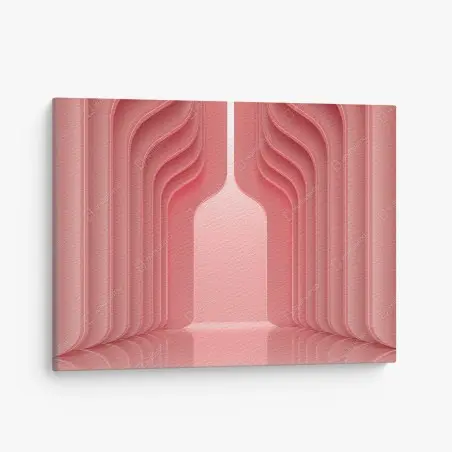 Cuadro en lienzo espacio coral minimalista y futurista con arcos – Pixers®