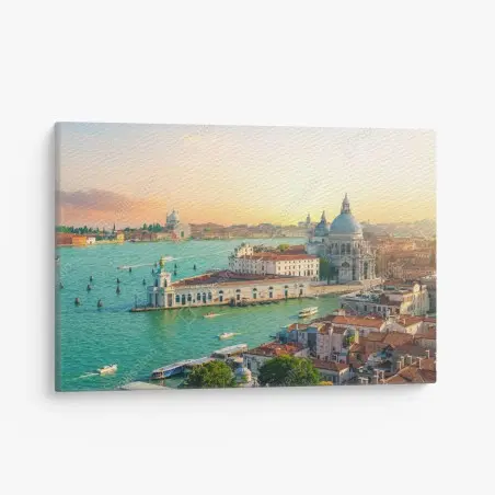 Cuadro en lienzo panorama de Venecia al atardecer – Pixers®