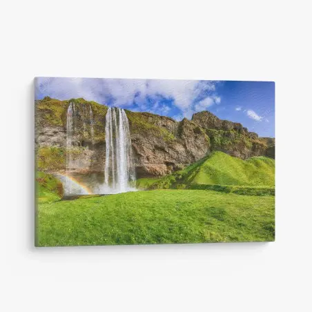 Cuadro en lienzo panorámica de la cascada Seljalandsfoss, Islandia – Pixers®