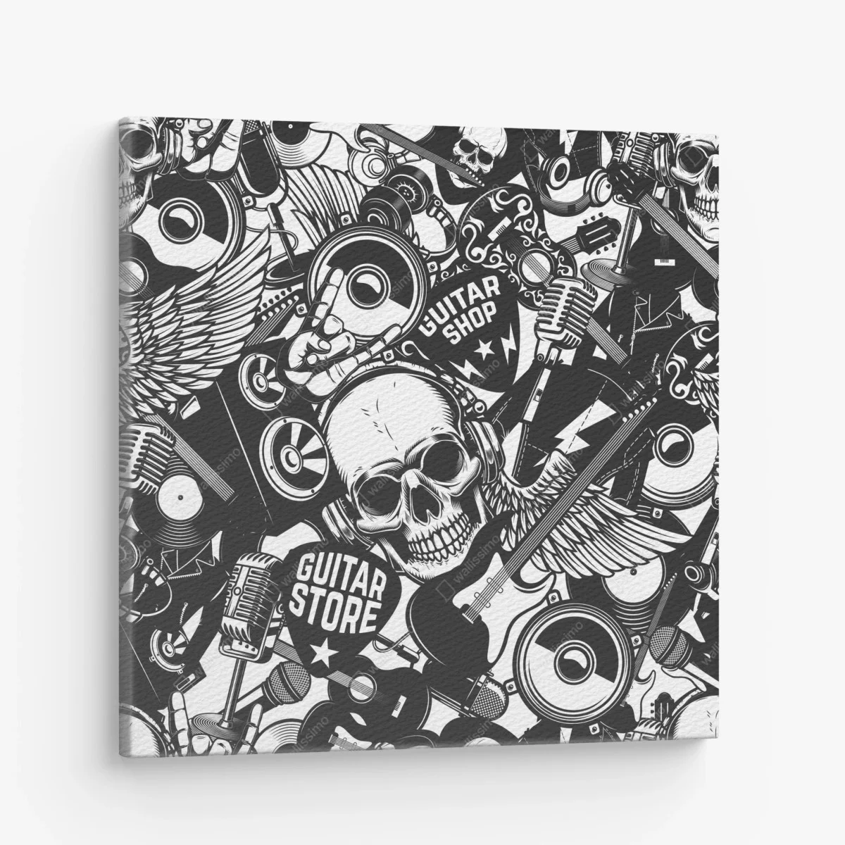 Cuadro en lienzo calavera rock y guitarras en diseño monocromo – Pixers® Cuadro en lienzo calavera rock y guitarras en diseño monocromo – Pixers®