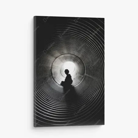 Cuadro en lienzo silueta en el túnel de luz – Pixers®