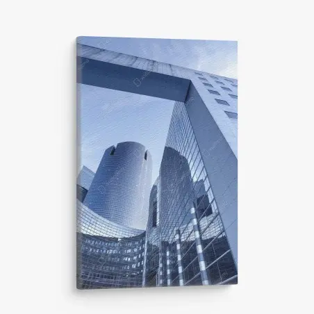 Cuadro en lienzo perspectiva urbana de rascacielos y reflejos – Pixers®