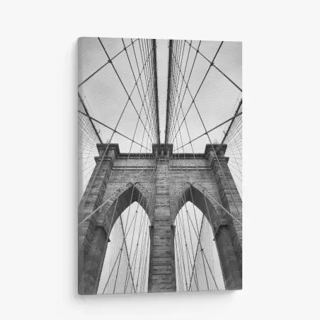 Cuadro en lienzo perspectiva arquitectónica del puente de Brooklyn – Pixers®