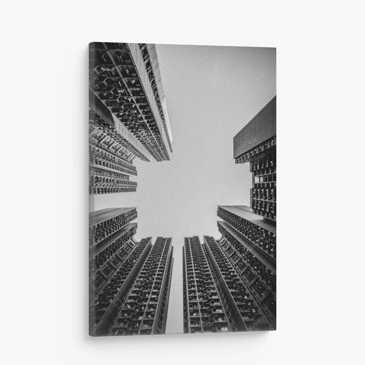 Cuadro en lienzo perspectiva simétrica entre rascacielos en blanco y negro – Pixers® Cuadro en lienzo perspectiva simétrica entre rascacielos en blanco y negro – Pixers®