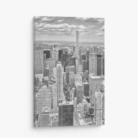 Cuadro en lienzo panorama en blanco y negro de Nueva York – Pixers®