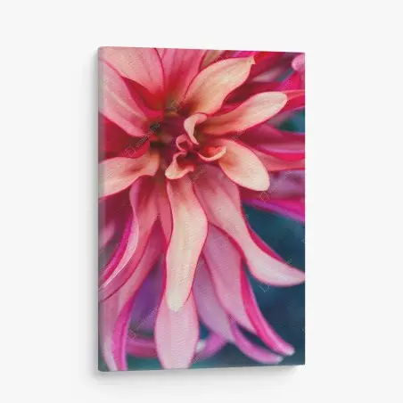 Cuadro en lienzo flor abstracta en tonos rosa y coral – Pixers®