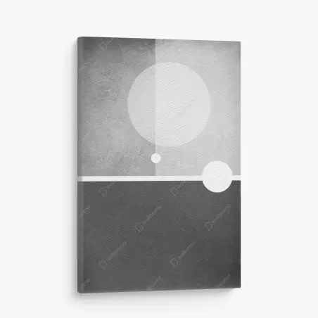 Cuadro en lienzo arte geométrico minimalista en escala de grises – Pixers®
