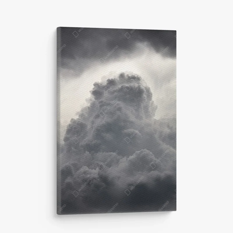 Cuadro en lienzo nubes dramáticas en blanco y negro