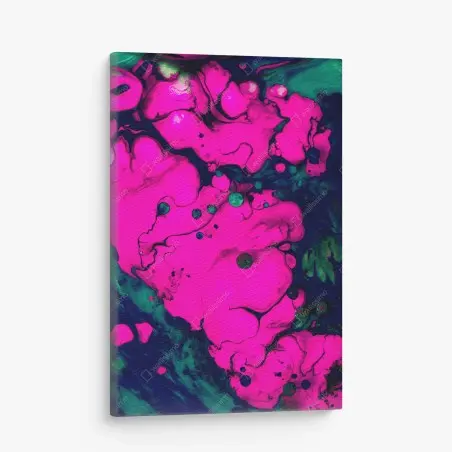 Cuadro en lienzo explosión fucsia: composición abstracta psicodélica – Pixers®