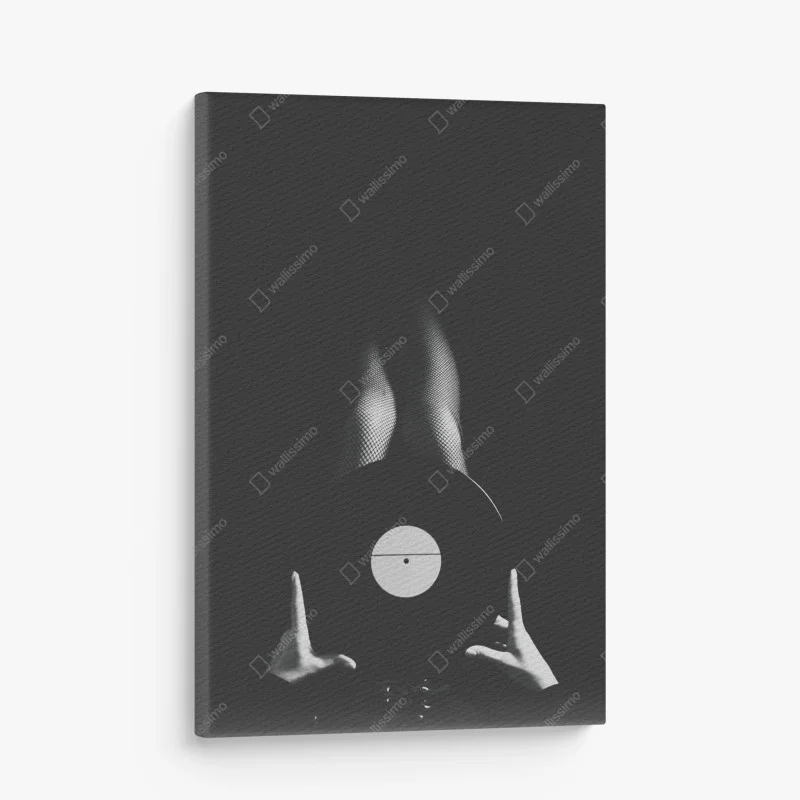 Cuadro en lienzo melodía en sombras y vinilo