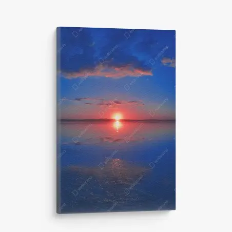 Cuadro en lienzo puesta de sol sobre lago sereno – Pixers®