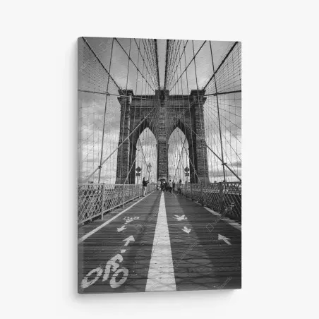 Cuadro en lienzo perspectiva arquitectónica del puente de Brooklyn – Pixers®