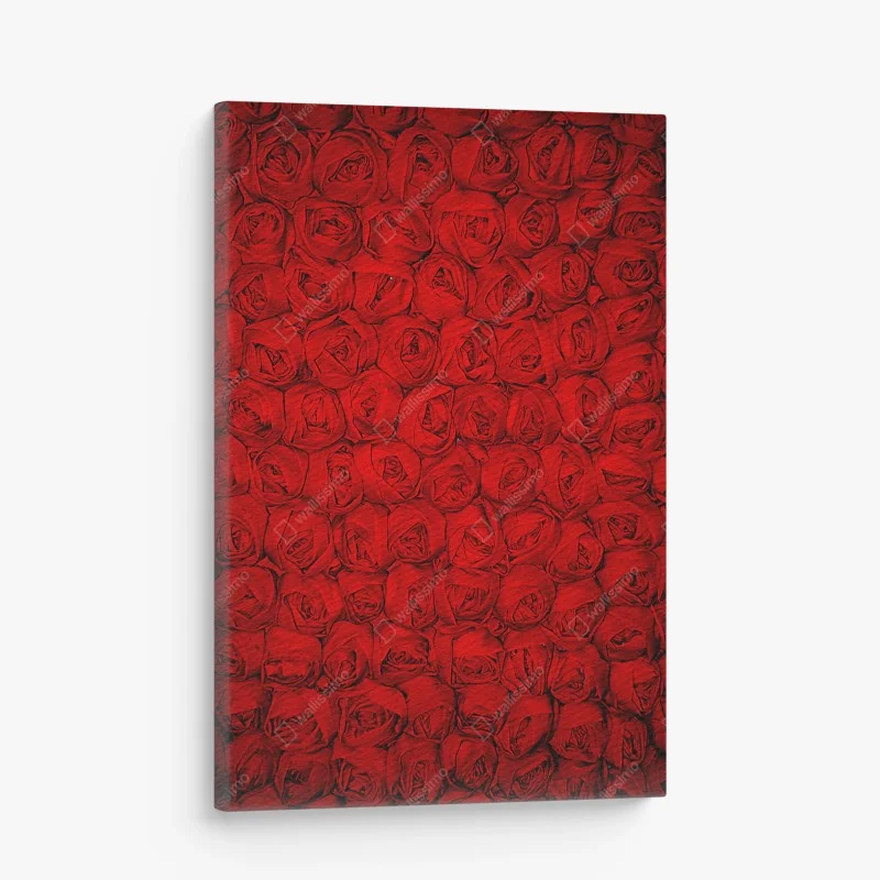 Cuadro en lienzo pared de rosas rojas en patrón repetitivo