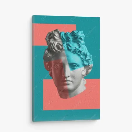 Cuadro en lienzo busto clásico pop en contraste de colores – Pixers®