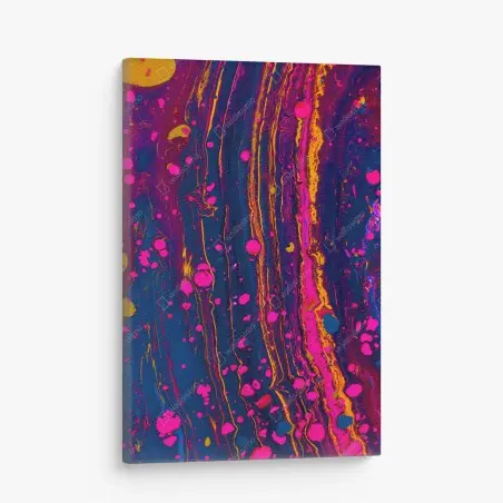 Cuadro en lienzo marmolado psicodélico en rosa y azul eléctrico – Pixers®