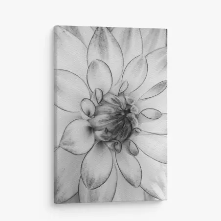 Cuadro en lienzo detalle floral en blanco y negro – Pixers®